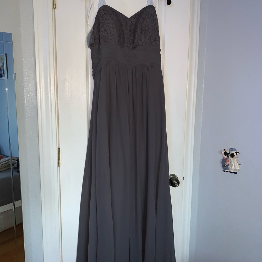 Charcoal Long Strapless Dress